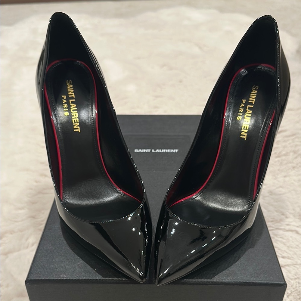 Saint Laurent Black Patent Leather Stiletto Heels
